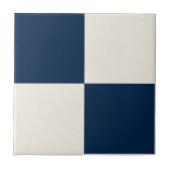 Navy Blue & Soft Beige Square Box Stylish Pattern タイル (正面)