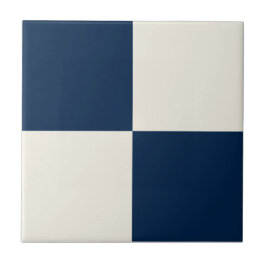 Navy Blue & Soft Beige Square Box Stylish Pattern タイル