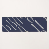 Navy Blue Soothing Pattern Yoga Mat ヨガマット (裏面(横))