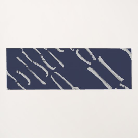 Navy Blue Soothing Pattern Yoga Mat ヨガマット (裏面(横))