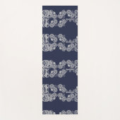Navy Blue Soothing Pattern Yoga Mat ヨガマット (正面)