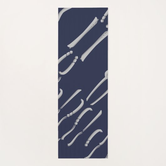 Navy Blue Soothing Pattern Yoga Mat ヨガマット (裏面)