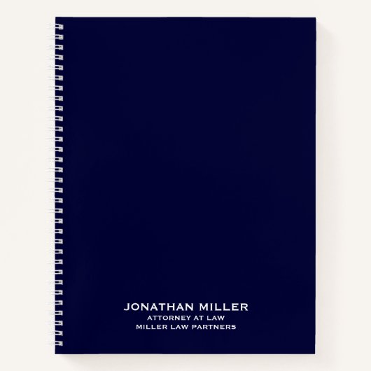 Navy Blue Spiral Notebook for弁護士法律事務所 ノートブック (正面)