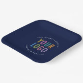 Navy Blue Square Paper Plates Custom Logo Branded ペーパープレート (傾斜あり)