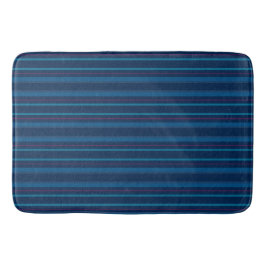 Navy Blue Stripes Bath Mat バスマット