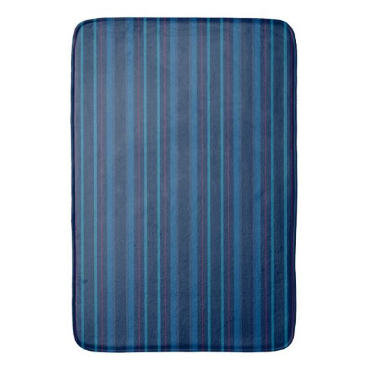 Navy Blue Stripes Bath Mat バスマット (正面縦)