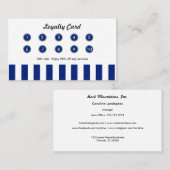 Navy Blue Stripes Retail Loyalty Card Boutique ロイヤリティカード (正面/裏面)