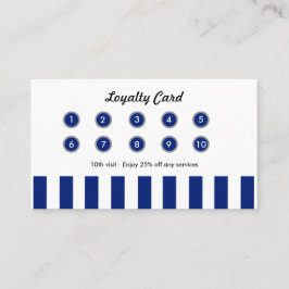 Navy Blue Stripes Retail Loyalty Card Boutique ロイヤリティカード