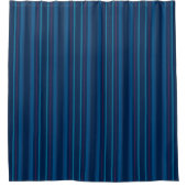 Navy Blue Stripes Shower Curtain シャワーカーテン (正面)