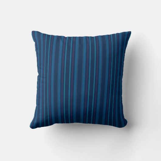 Navy Blue Stripes Throw Pillow クッション (裏面)