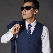 Navy Blue Summer Pattern ネクタイ