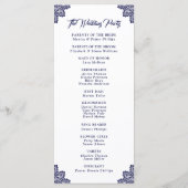 Navy Blue Sunflower Floral Lace Wedding Program プログラム (裏面)
