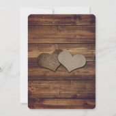 Navy Blue Sunflower Rustic Wood Wedding 招待状 (裏面)