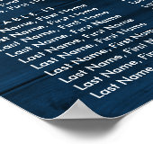 Navy Blue Sunflower Wedding Seating Chart 16 ポスター (角)