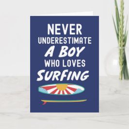 Navy Blue Surfer Cards For Kids Boys Surfing Surf カード