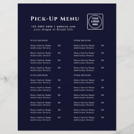 Navy Blue Takeout Logo | Custom Restaurant チラシ