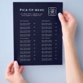 Navy Blue Takeout Logo | Custom Restaurant チラシ (手)