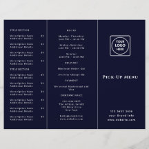 Navy Blue Takeout Logo | Restaurant Branding 