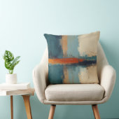 Navy Blue Teal Red Modern Rustic Abstract Design クッション (椅子)