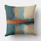 Navy Blue Teal Red Modern Rustic Abstract Design クッション (裏面)