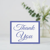 Navy Blue Thank You Greeting Postcard ポストカード (スタンド正面)