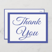 Navy Blue Thank You Greeting Postcard ポストカード (正面/裏面)