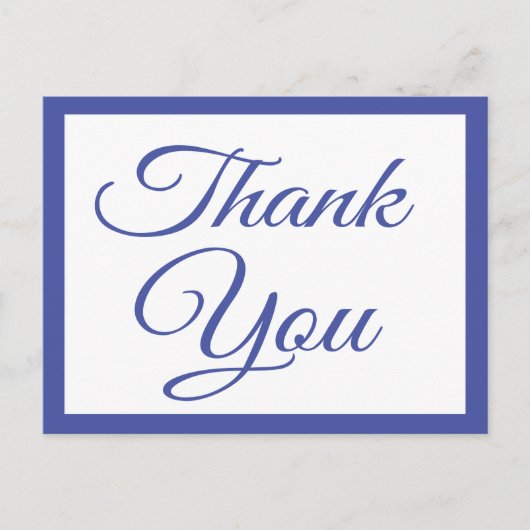 Navy Blue Thank You Greeting Postcard ポストカード (正面)