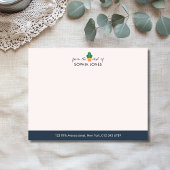 Navy Blue Timeless Cactus Stationery Note Card 招待状