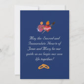 Navy-Blue Two Hearts Catholic Wedding Invitation 招待状 (裏面)