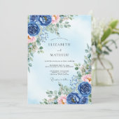 Navy Blue Verdant Spring Wedding 招待状 (スタンド正面)