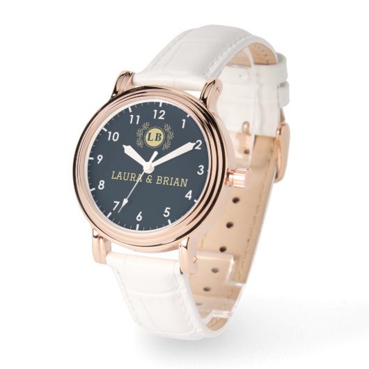 Navy Blue Vintage style Monogram 腕時計 (傾斜)