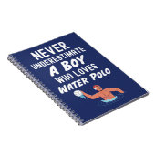 Navy Blue Water Polo Gifts For Boys ノートブック (右側)
