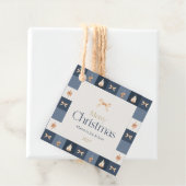 Navy Blue Watercolor Christmas フェイバータグ (インサイチュ)