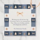 Navy Blue Watercolor Christmas フェイバータグ (裏面)