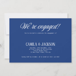 Navy Blue Wedding Engagement Party 招待状