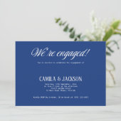 Navy Blue Wedding Engagement Party 招待状 (スタンド正面)