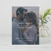 Navy Blue Wedding Invitation with Details QR-code 招待状 (スタンド正面)