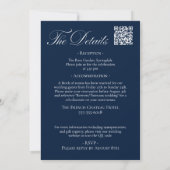 Navy Blue Wedding Invitation with Details QR-code 招待状 (裏面)