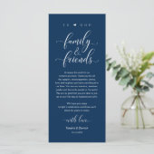 Navy Blue Wedding Place Setting Thank You Card プログラム (スタンド正面)