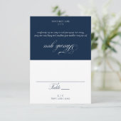 Navy Blue Wedding Thank You Folded Place Card 招待状 (スタンド正面)