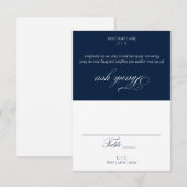 Navy Blue Wedding Thank You Folded Place Card 招待状 (正面/裏面)