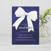 Navy blue white bow Sweet 16 招待状 (スタンド正面)
