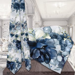 Navy Blue White Cascading Peonies Wedding ネクタイ<br><div class="desc">A navy blue and white wedding neck tie featuring watercolor painted peonies and eucalyptus greeneries with a white and dusty blue watercolor wash background. This is my top selling wedding neck tie. Wishing you all the best on your special day.</div>