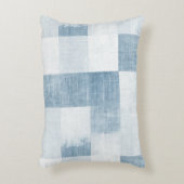 Navy Blue White Denim Jean Stripes アクセントクッション (正面(垂直))