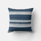 Navy Blue White Denim Jean Stripes   クッション (裏面)