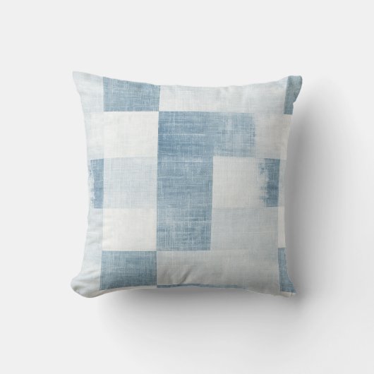 Navy Blue White Denim Jean Stripes   クッション (正面)