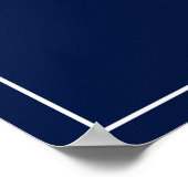 Navy Blue White Floral Elegant Welcome Wedding ポスター (角)