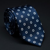 Navy Blue & White Polka Dot ネクタイ
