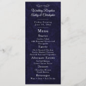 Navy Blue White Script Wedding Reception  メニュー (正面)