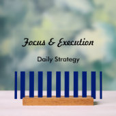 Navy Blue White Stripes Professional Motivational アクリルサイン (ニュートラル)